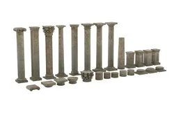 Set of 26 Columns Modular Doric Ionic and Corianthian 3D model