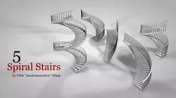 Spiral Stairs Low-poly 3D model