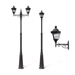 Street lights lighting 3D model
