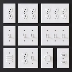 US electrical outlets and switches 3D model