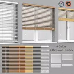 Wooden Blinds And Windows 3D model