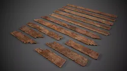 Wooden planks 13 pieces Model Collection Low-poly 3D model