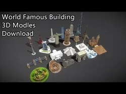 World Famous Buildings  Low-poly 3D model