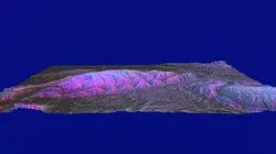 イランのサルチャハン付近背斜構造地形（ノーマルマップバージョン）