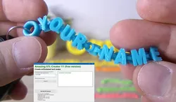 App to create articulated text keychain