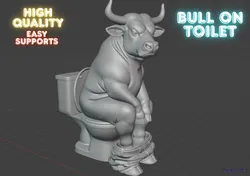 Bull on toilet