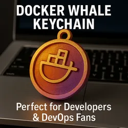 Docker Whale Keychain – Perfect for Developers & DevOps Fans