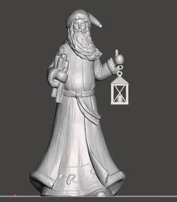 Home Decorations & Ornaments STL Download - santa holding lantern statue christmas decorationby celticverse
