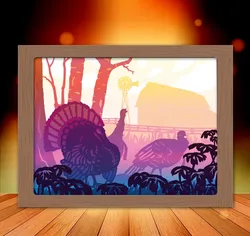 Home Decorations & Ornaments STL Download - Turkey Birds shadow boxby tecnoculebras