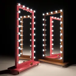 large mirror with bulbs for home beauty salon or sales area