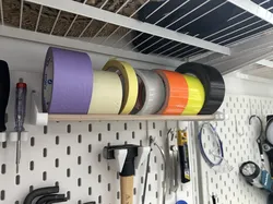 Minimalistic Skadis Tape Roll Holder - Adjustable 10mm Rod Cradle