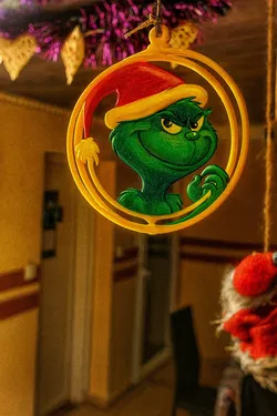 Grinch spinning Christmas tree ornament