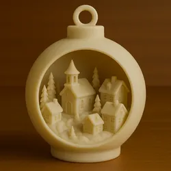 snow-covered winter ornament