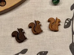 Wood-Carved Squirrel Magnet