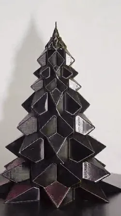 Moderner Stacheliger Weihnachtsbaum / Christbaum einfach zu drucken (Print in Place)