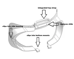 PSVR2 Replacement Facial Interface with optional integrated top-strap