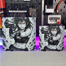 3D printer bestanden | 3MF | Girl Anime Revolver – Hueforge – 4 Colors