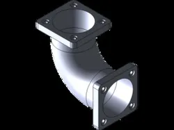 90° Flanged Pipe Elbow CAD Model