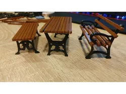 Bench and table models for the park