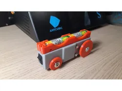 BRIO / IKEA LILLABO railroad locomotive train powered by two AAA batteries