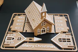 Gingerbread Christmas Church Kit Card