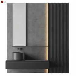 modern - gray bathroom