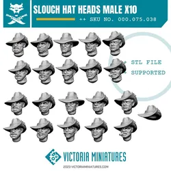 Slouch Hat Heads Male x10