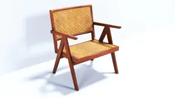 wicker chair 615-530-760mm