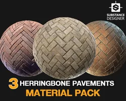 herringbone pavements - material pack CG Textures in Brick 345767