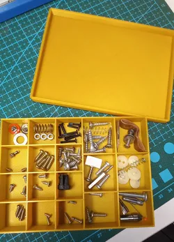 Various miniature screw organizers.