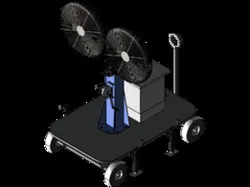 Dual Portable Evaporative Air Mister Cooler on Cart w/ Mast - 7'-12' - 8723 CFM - 30" OD - 34 Gal