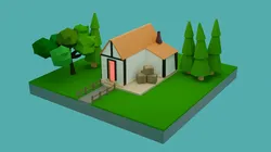 low-poly house low-poly