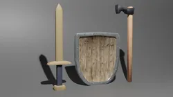 simple sword-shield-axe game