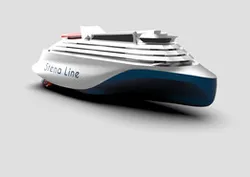 Stena ship with reduced water resistance