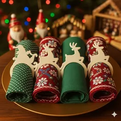 Anillos Porta-Servilletas Navideños 3D  Santa Sleigh Napkin Rings