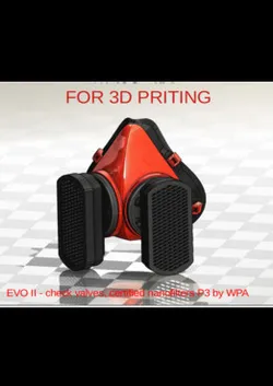 EVO II breathing mask - respirator with non-return valves and replaceable P3 nanofilters