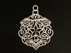 Patterned Flat Christmas Ornament 3D