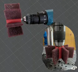 Poliermopp mit Schleifvlies Pads / polishing Mop with Abrasion Pads