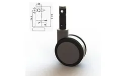 Caster - central locking