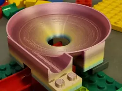 cone_mid_flat_inlet Remix of Duplo/Hubelino compatible marble run cones