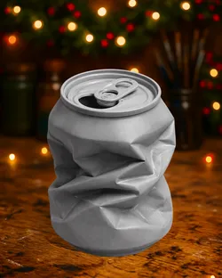 Crumpled Soda Can Sculpture