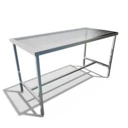 Desk Stainless Steel with perforated table top