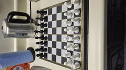 Folding chess board.