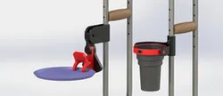Stabilized cup and plate holder for crutches