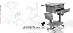 Stainless Steel Instrument Trolley for Hospital