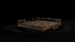AAA Medieval Primal Jungle Wooden Platform 01 R Low-poly 3D model
