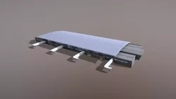 Airport Terminal UWKD Terminal-1A Low-poly 3D model