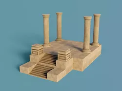 Antique Temple Low-poly 3D model