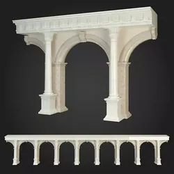 Arcade marble arches and columns 3D model