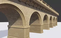 arched brick medieval bridge Low-poly 3D model